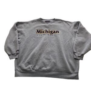 Vintage Michigan State Police Embroidered Sweatshirt Jansport XXL